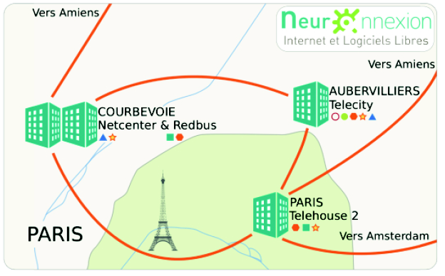 Plan des data centers Parisiens